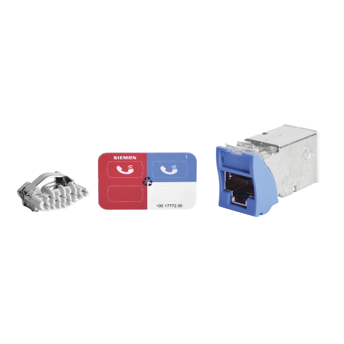 Jack Z-Max Cat6A, Blindado, Montaje H�brido en Placa de Pared (Plano y Angulado), Color Azul, Versi�n Bulk (Sin Empaque Individual)