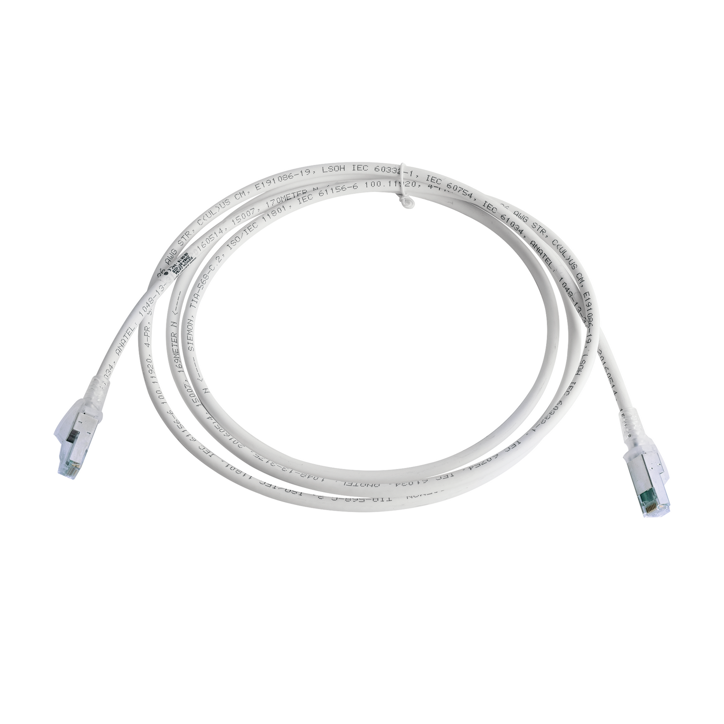 Patch Cord Z-MAX Cat6A S/FTP, CM/LS0H, 2.13 Metros (7 Pies), Color Blanco