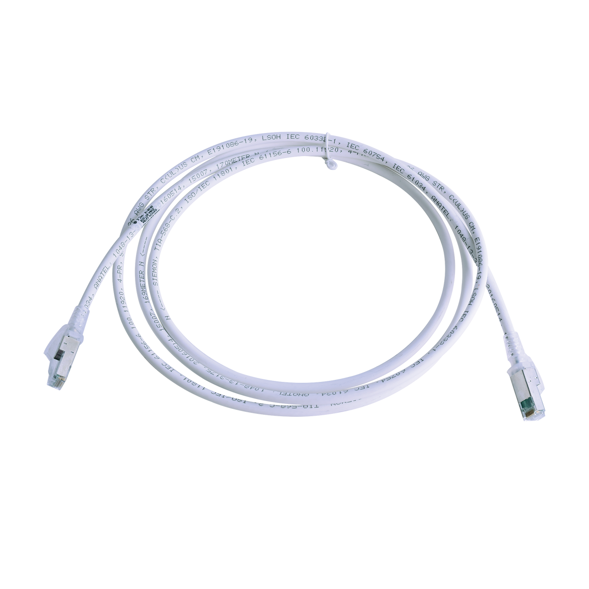 Patch Cord Z-MAX Cat6A S/FTP, CM/LS0H, 2.13 Metros (7 Pies), Color Blanco, Versi�n Bulk (Sin Empaque Individual)