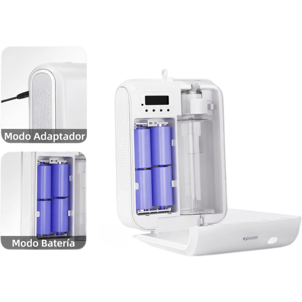 Difusor de Aromas Comercial / 500 ml / Cobertura 100 m² / Atomización Sin Agua / Control por App / Batería D o Adaptador DC / Color Blanco
