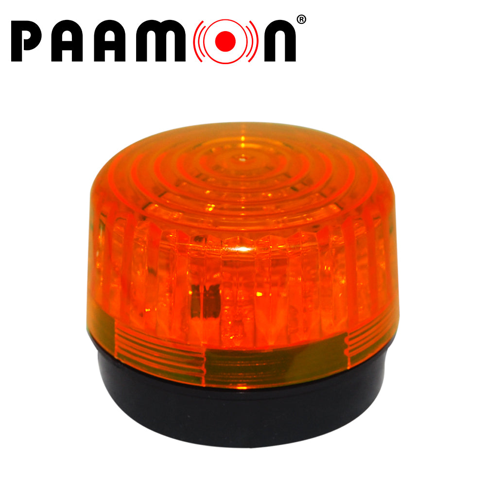 estrobo color ambar paamon pam-led3 ultra potente con leds individuales/ alambrico/ material abs de alto impacto/ destello 90xmin / uso en interior y exterior / compatible con todos los sistemas de alarma