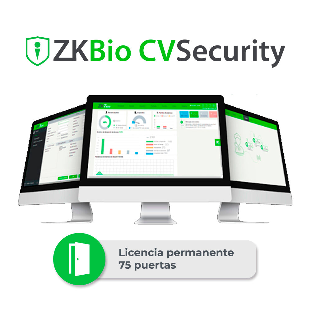licencia bio cvsecurity modulo de asistencia zkteco zkcv-ta-p75 para 75 puntos de asistencia permanente compatible con g1g3