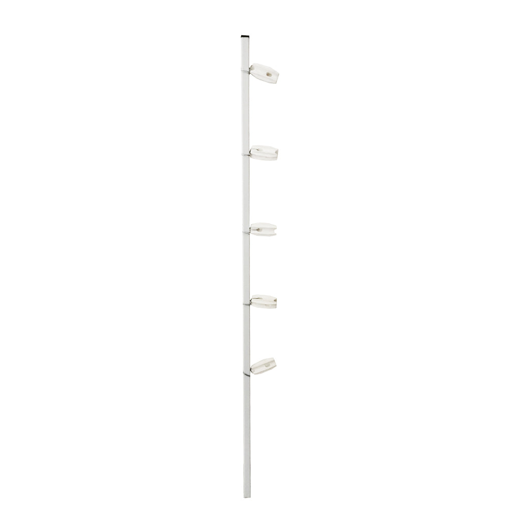 poste economico perfil con 5 aisladores de esquina blanco colocados cada 20 cm para cercas electrificadas