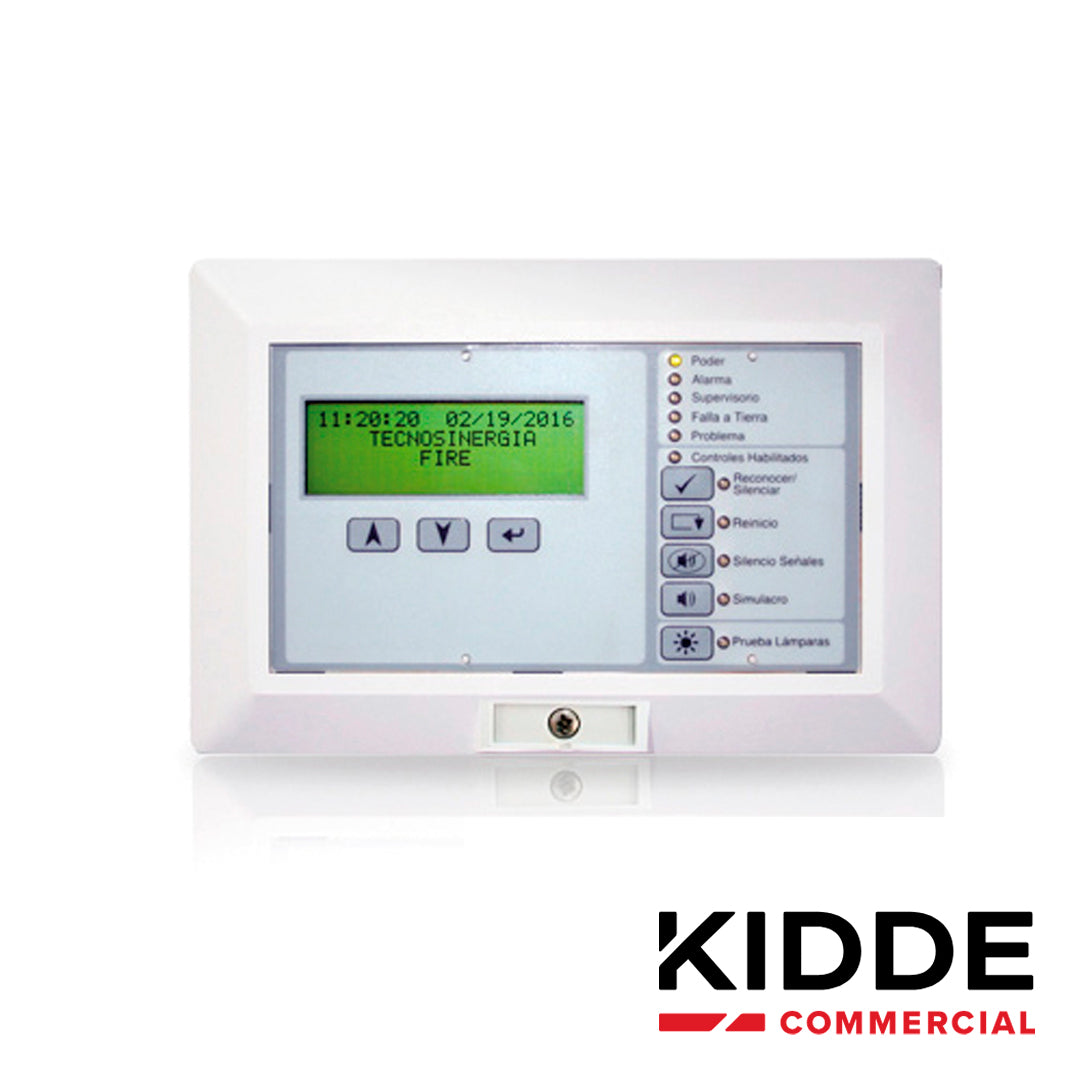anunciador remoto lcd vigilant rlcd-c-sp / k-rlcd-c-sp esp a 4 hilos en español cuenta con controles comunes (silenciar panel reset silenciar alarma) compatible con los paneles vs1 y vs4 listado ul ulc