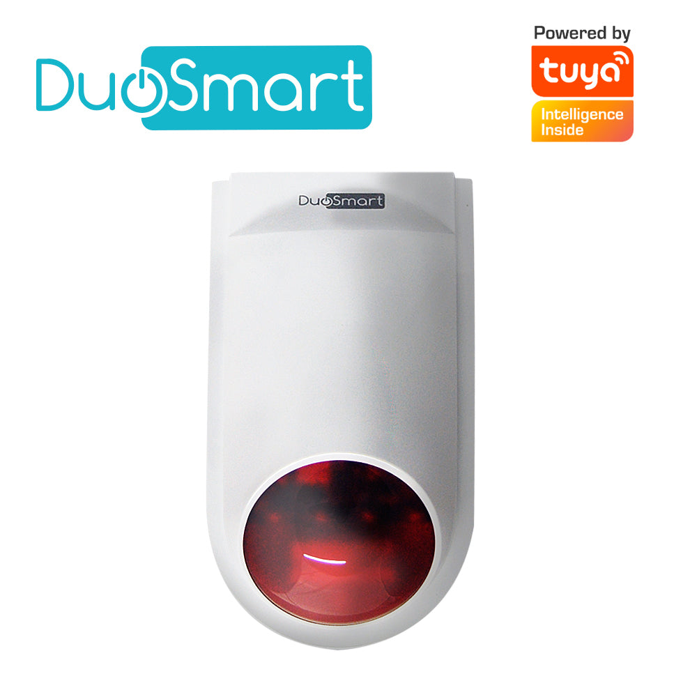 sirena inteligente wifi 2.4 duosmart b20 standalone monitoreo en app duosmart **soporta dispositivos rf duosmart serie c** 20 controles 60 dispositivos en modo 24hrs audible interiores o perimetrales