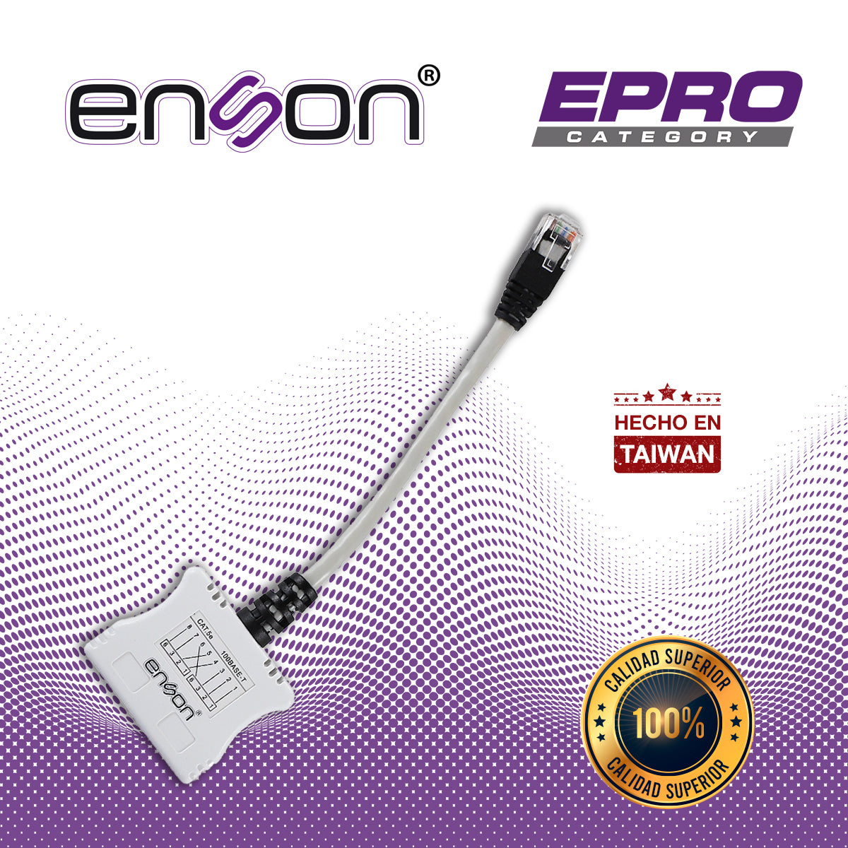 modulo duplexor pasivo enson epro-t2 soporta poe trabaja en par ideal para enviar dos nodos de red a traves de un sol0o cable utp trabaja con cat5e y cat6