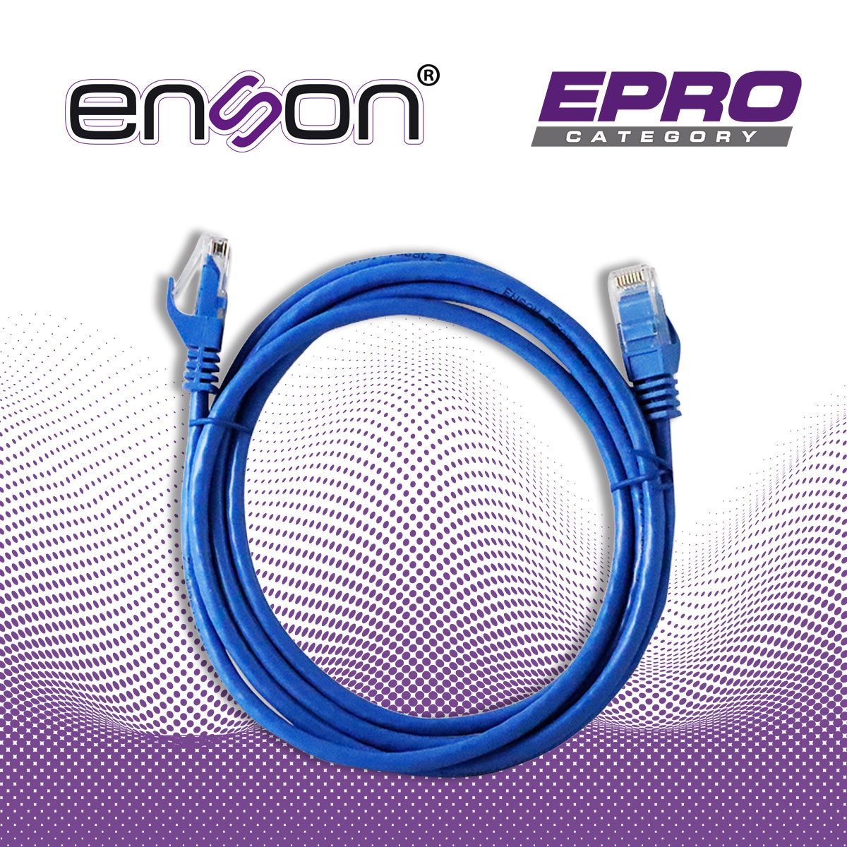 patchcord utp enson p6a009 cat6a 90cm azul serie epro 100-ii 100 por ciento cobre para mejor identificacion de soluciones en racks y gabinetes