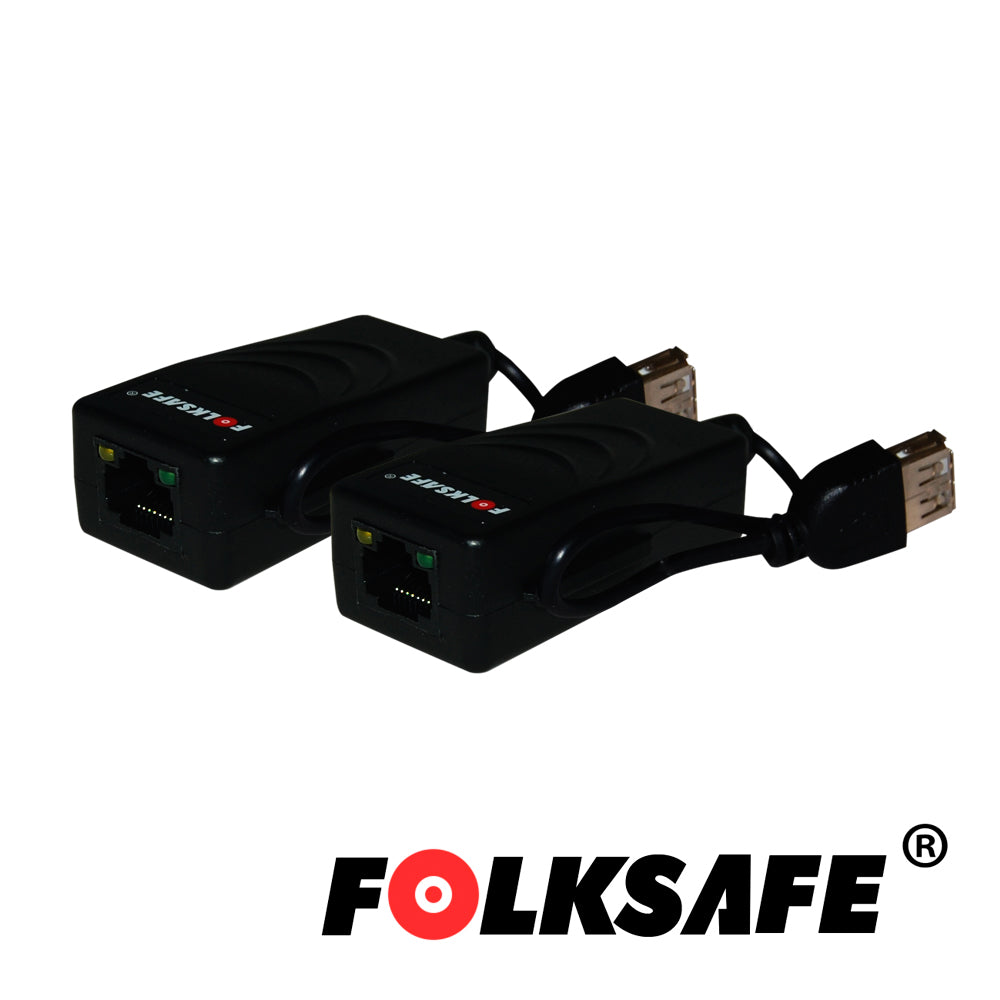 extensor usb folksafe fs-6201u transmisor/receptor permite extender dispositivos usb o hub hasta 200mts usb 1.1 y hasta 100mts en usb 2.0 utilizando cable utp cat 5e/6(recomendable 100% cobre)