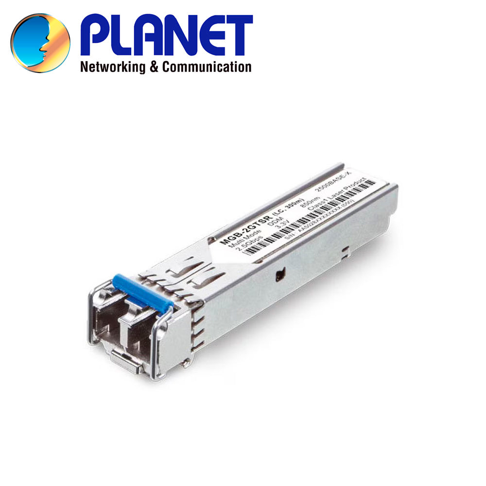 transceptor para fibra optica monomodo planet mgb-2gtlr2 / velocidad de transmision 2.5gbps / distancia de transmision 2 kilometros/ tipo de conector lc / longitud de onda 1310 nm / ddm / temperatura de operacion -40 - 85 grados celsius