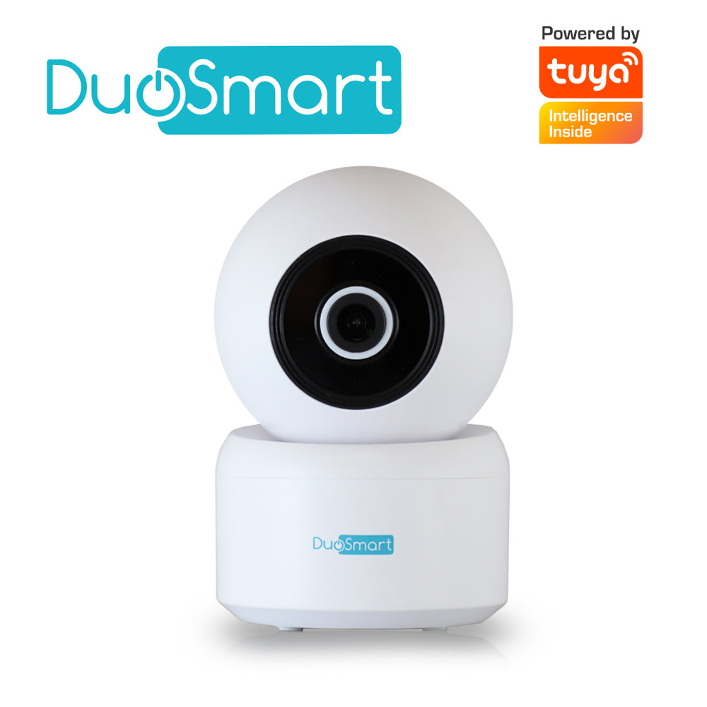 camara inteligente con movimiento pt wifi 2.4 ghz duosmart e21 para interior full hd 3mp compatible con app duosmart soporta microsd de hasta 128 gb (no incluida) con audio bidireccional