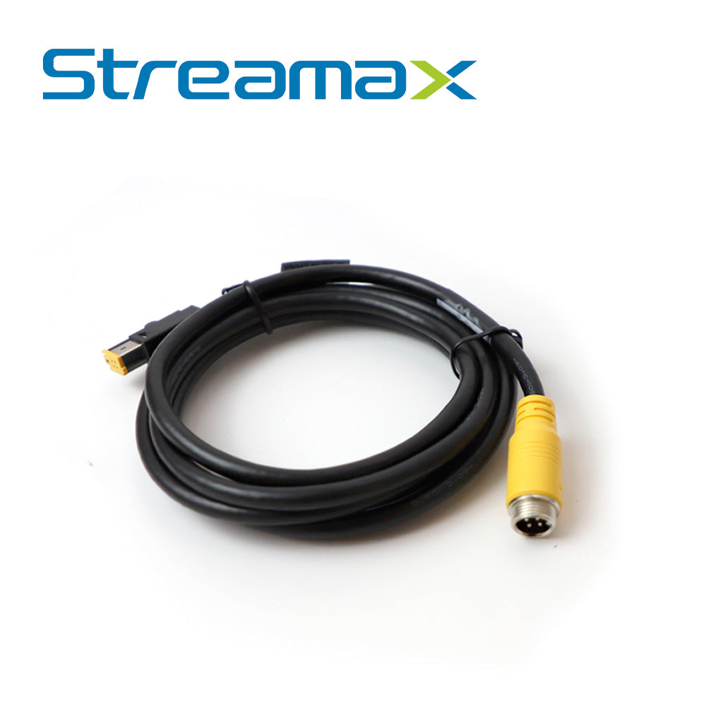 cable convertidor din de aviacion streamax m4pin dj-transfer / 4 pines / 0.18 metros / compatible con camaras ahd y mdvr ma16max