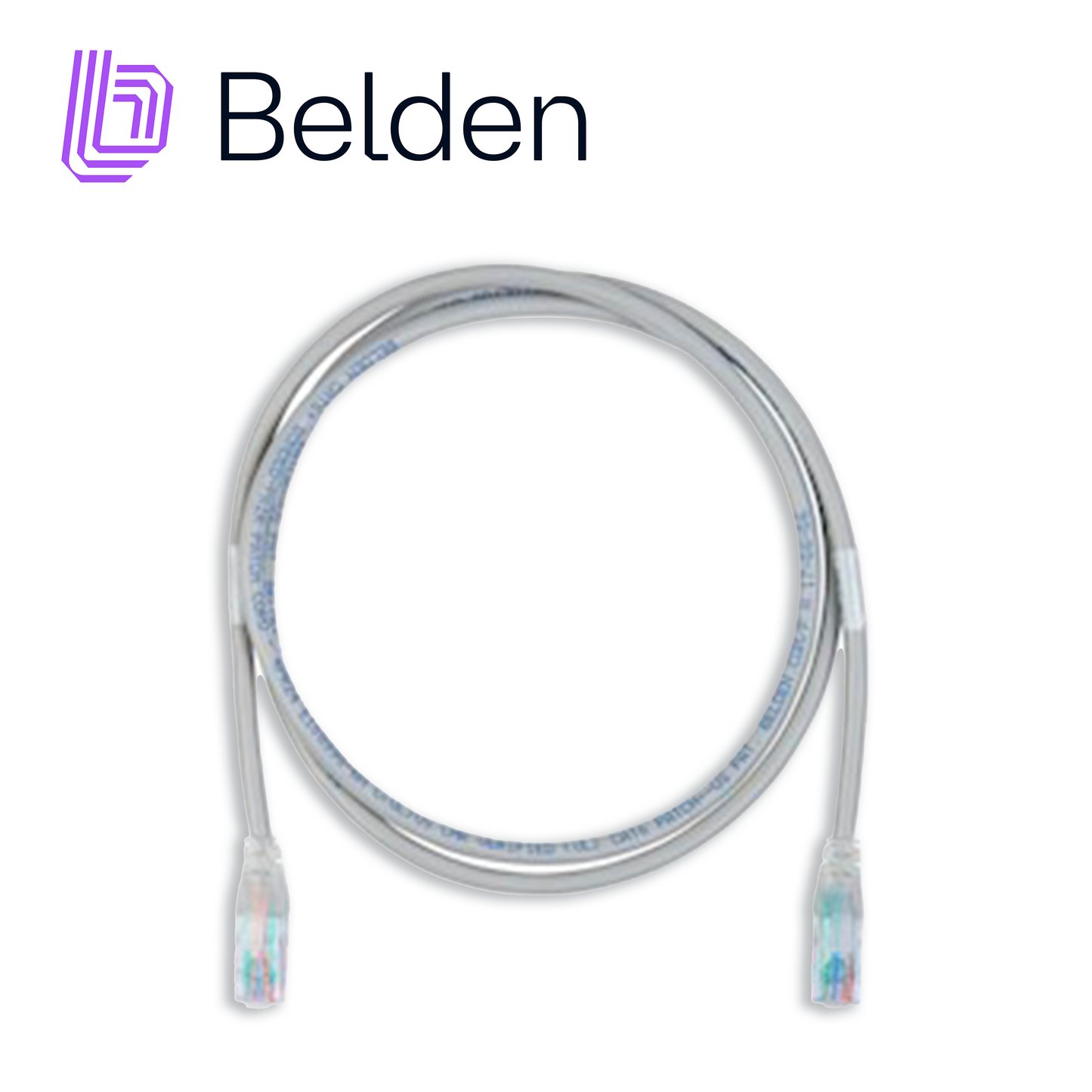 patch cord utp cat6+ belden c601108002 / interior / gris / 4 pares / 24 awg / forro pvc / cmr / 2 pies 0.6 metros