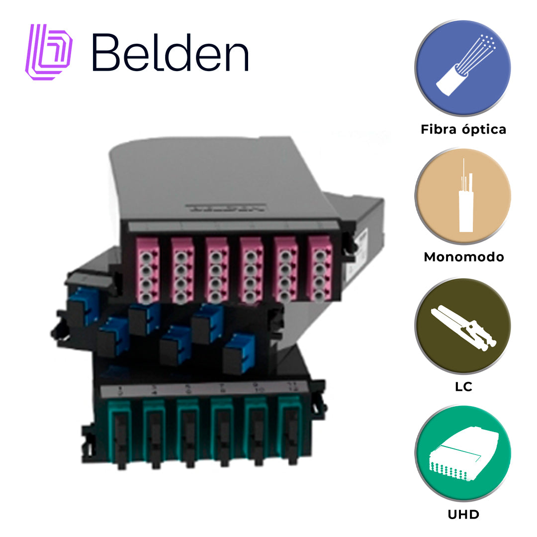 cassette fx uhd belden monomodo fcsh12ldfs / os2 / azul / lc duplex / 12 puertos