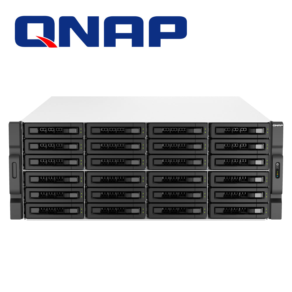 nas qnap ts-h3087xu-rp-e2378-64g-us / 30 bahias / 4ur / intel xeon 8 nucleos / 16 hilos / 64gb de ram / 24 x 2.5 pulgadas / 3.5 pulgadas sata mas 6 x 2.5 pulgadas sata / fuente de poder redundante / 2 puertos 10gbase-t y dos puertos 2.5g