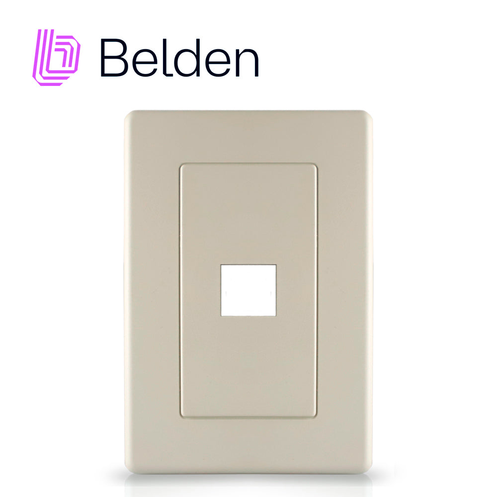 placa de pared a0405255 belden 1 puerto mdvo color gris