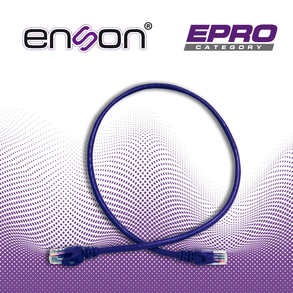 patchcord utp enson p6006p cat6 60cm morado serie epro 100-ii 100 por ciento cobre para mejor identificacion de soluciones en racks y gabinetes