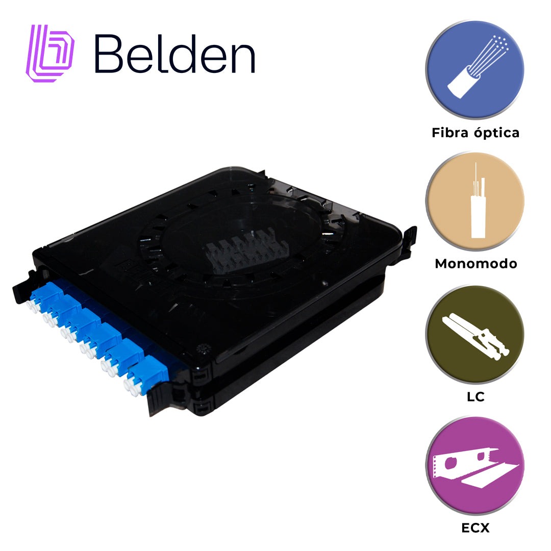 cassette fx ecx belden monomodo fcsx06ldfs / os2 / azul / lc duplex / 6 puertos