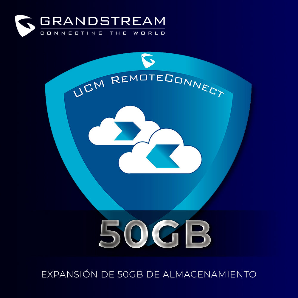 suscripcion grandstream ucmrc-50gb de almacenamiento extra en la nube para planes basico plus pro business y enterprise