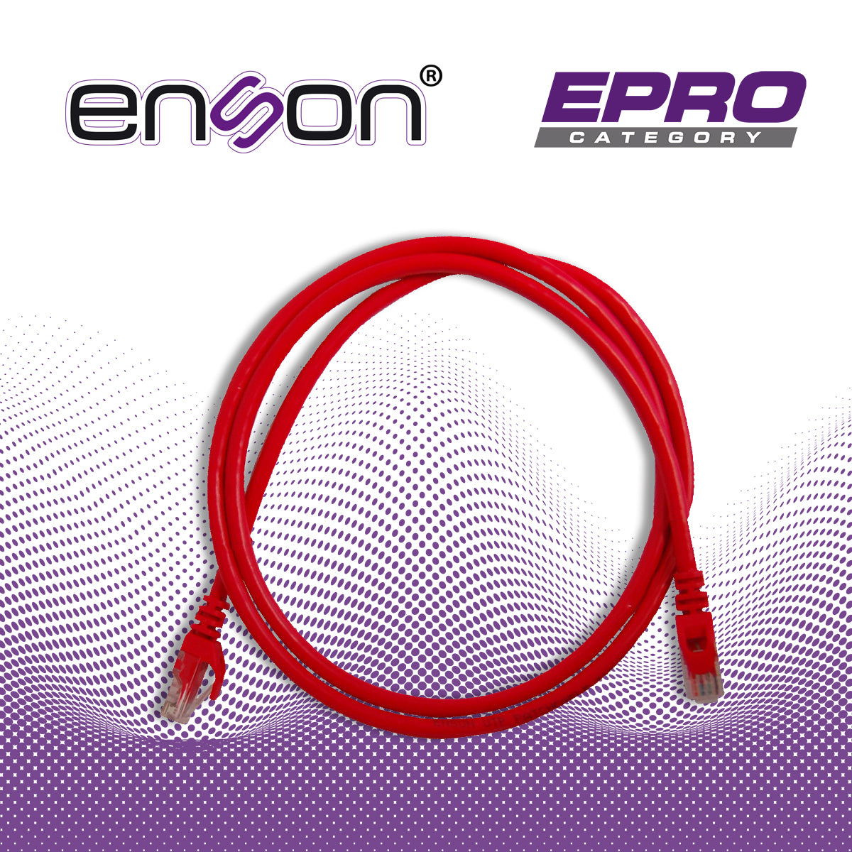 patchcord utp enson p6012r cat6 120cm rojo serie epro 100-ii 100 por ciento cobre para mejor identificacion de soluciones en racks y gabinetes