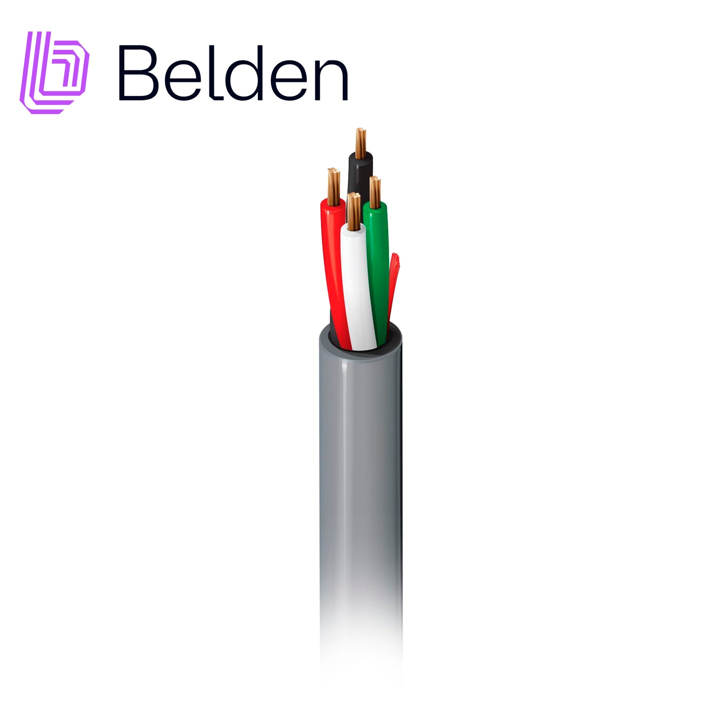 cable de seguridad y sonido belden 5102ue 0081000 / interior / gris / 4 conductores / 14 awg / multifilar / forro pvc / cmr / bobina / 1000 pies 305 metros