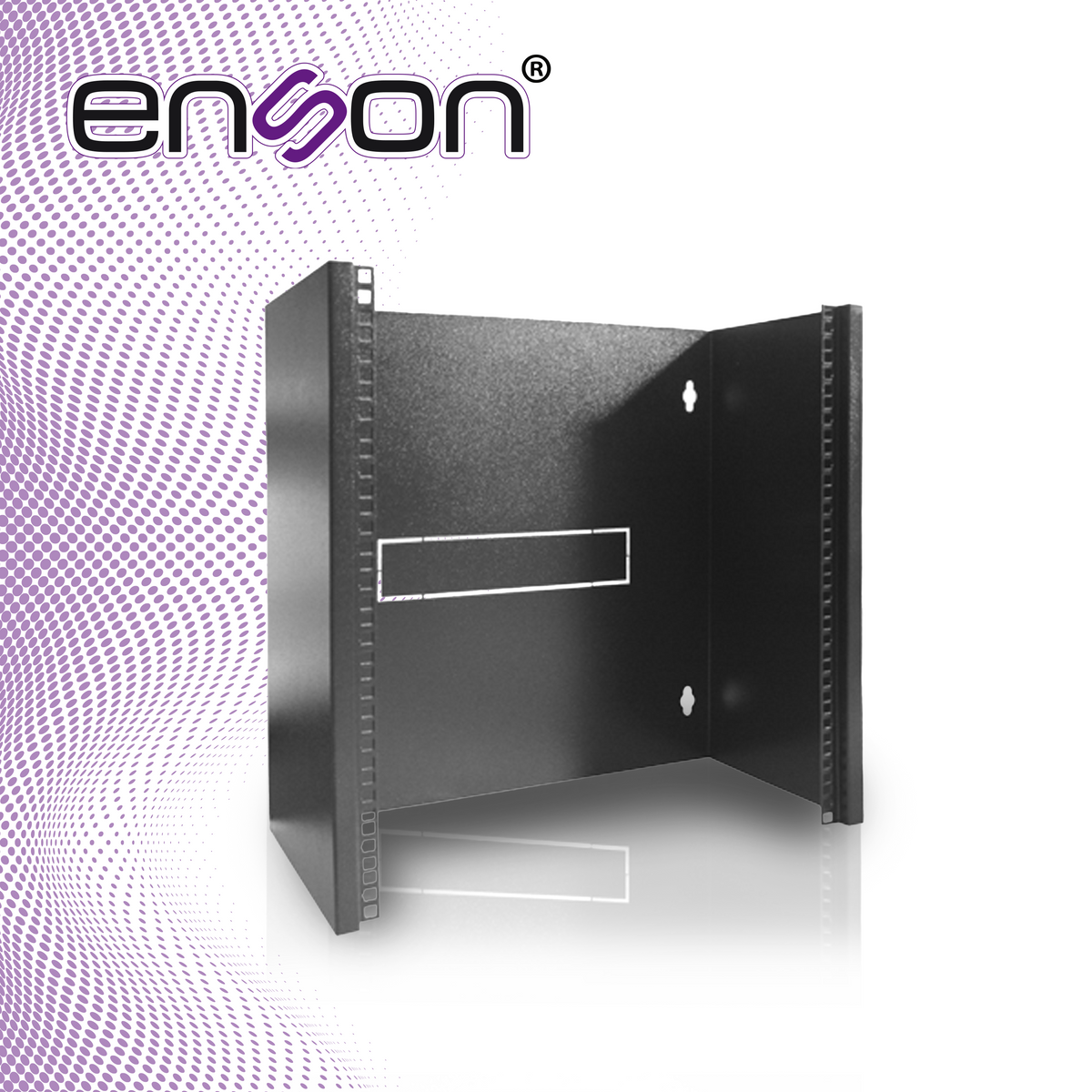 rack de pared enson ens-rackw12u 12ur preparado para anclaje en pared construido en una sola pieza capacidad de carga de 20 kg ideal para espacios reducidos cumple con norma eia