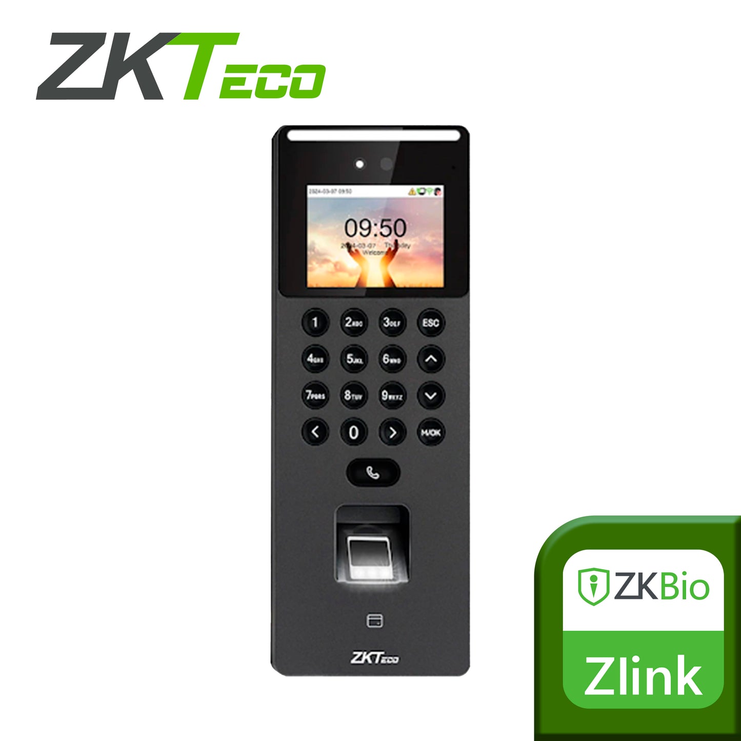 senseface 2a control de acceso y asistencia zkteco senseface 2a / 1500 rostros / 3000 huellas / 3000 tarjetas de 125khz / wifi 2.4ghz / tcp/ip / pantalla de 2.4 pulgadas / software compatible zlink