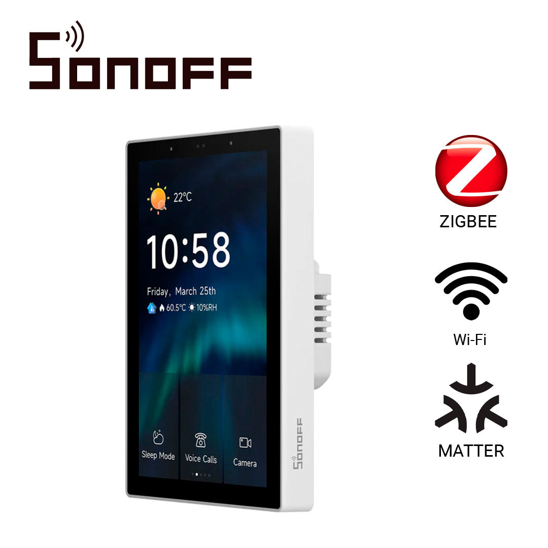 panel de control para casa inteligente sonoff nspanel120pw/ color blanco/ pantalla touch de 4.7 pulgadas / hub zigbee 3.0 integrado / agrega dispositivos zigbee directamente desde la pantalla/ compatible con asistentes de voz