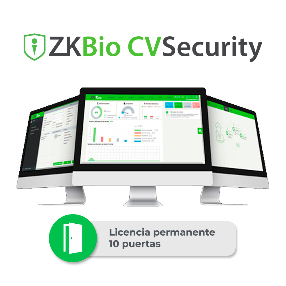 licencia bio cvsecurity modulo de acceso zkcv-ac-p10 para 10 puertas permanente compatible con inbiopro speedface y proface