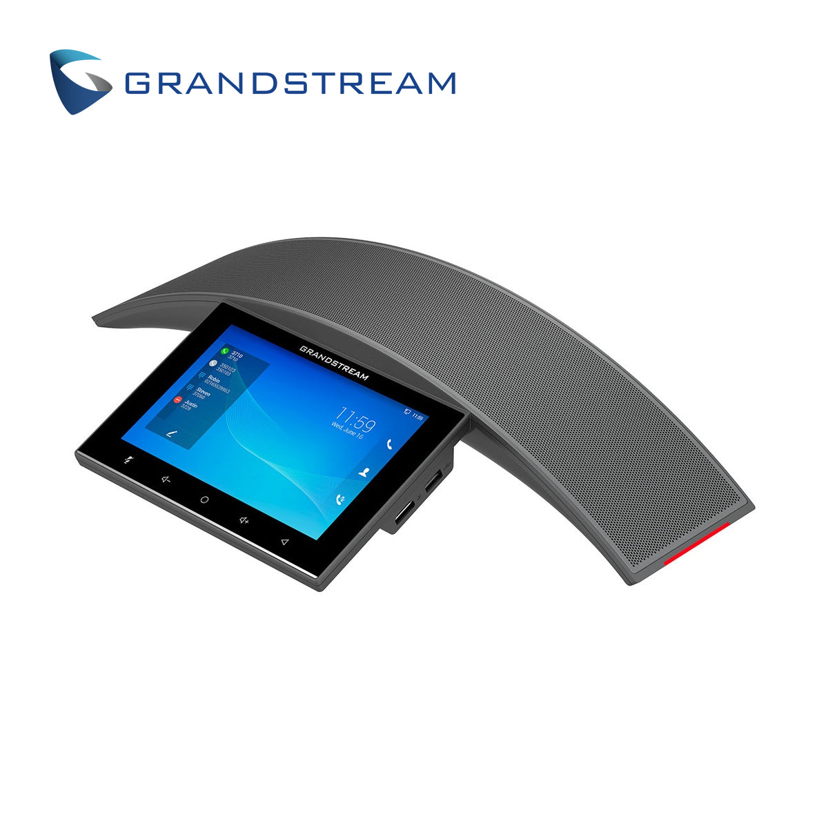 telefono ip audioconferencia empresarial grandstream gac2570 / wifi 6 doble banda 802.11 ax / 12 microfonos omnidireccionales / 1 puerto gigabit / 1 puerto hdmi / 1 puerto usb / alimentacion poe at / bateria recargable incorporada