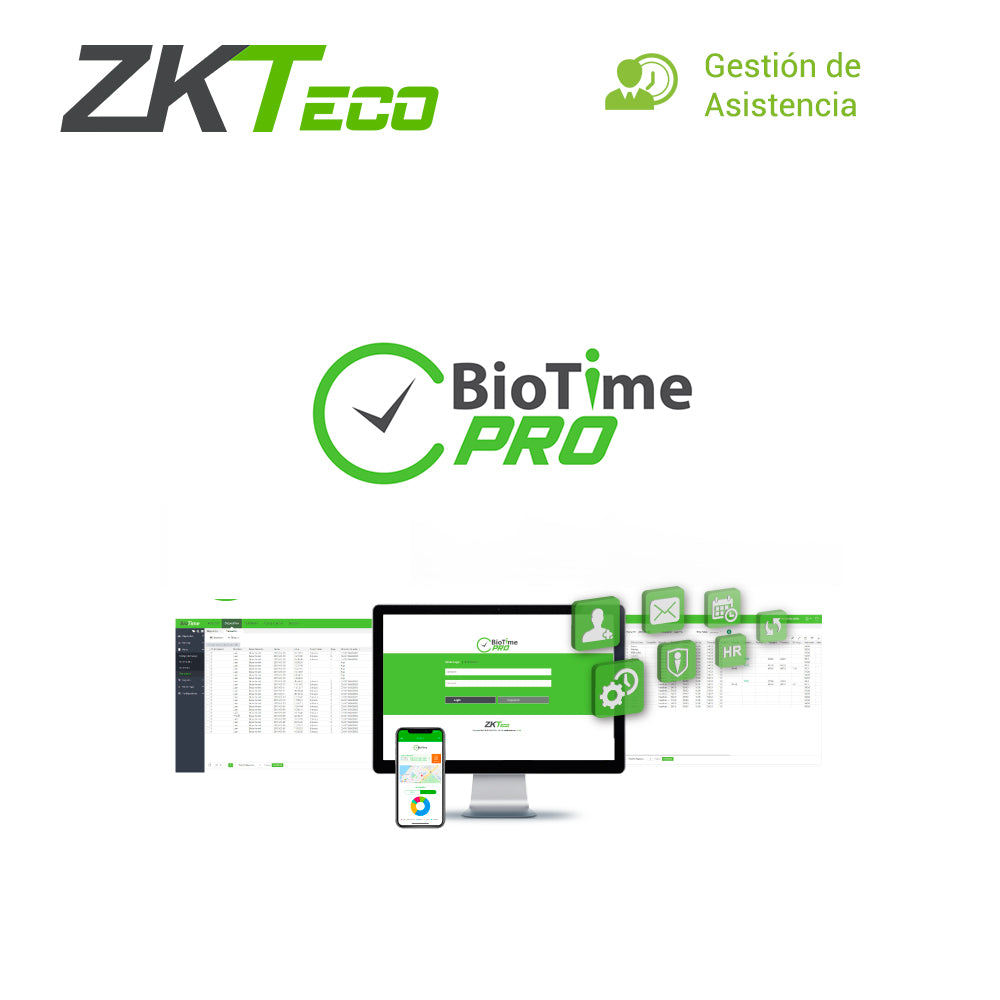 licencia biotime pro zkbtpro-p5 starter zkteco para 5 equipos de asistencia con tecnologia adms g1 g3 horus series y con speedface y proface series al realizar cambio de modo de trabajo / 500 empleados / 1 app licencia permanente