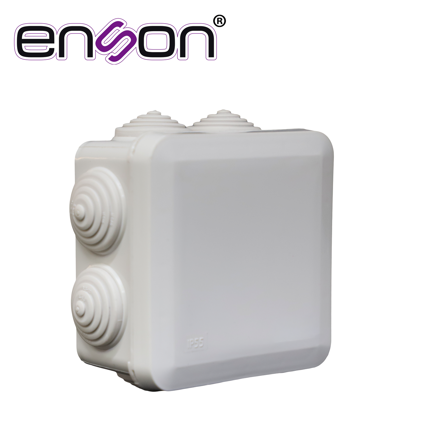 caja plastica enson ens-pcb0909 fabricada en plastico abs gris / dimensiones 89 × 89 × 50 mm / grado de proteccion ip55 / tapa a presion sin tornillos / diseñada para conexiones electricas compactas / compatible con glandula ens-cg20