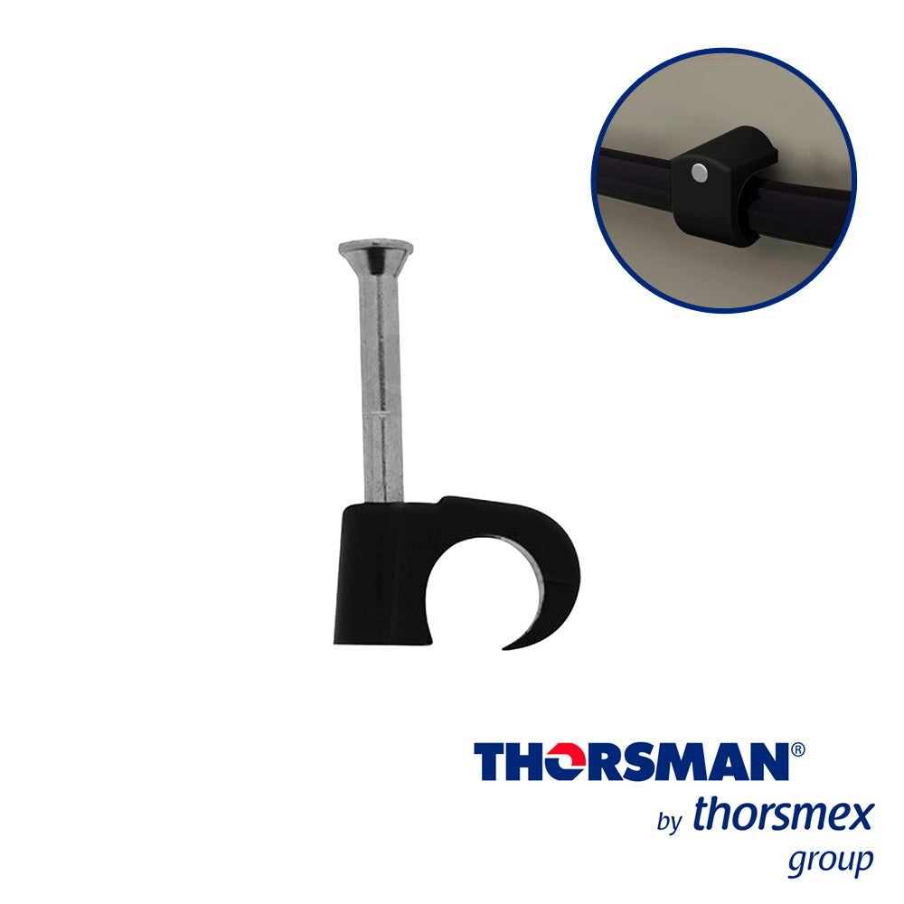 grapas reforzada sujethor thorsman 3103-00300 tc 7-10 rc 3/4pulg caja /100pzas negro ideal para cable utp clavo galvanizado grapa de polietileno resistente al impacto corrosion humedad y climas extremos