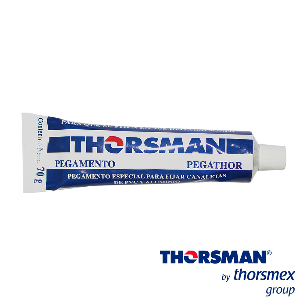 pegathor para canaletas thorsman 9999-88881 color blancoblister de 70 grlrendimiento: 3.5 m lineales con un cordon de 5mm (70 g) resistencia al calor intemperie humedad y agua