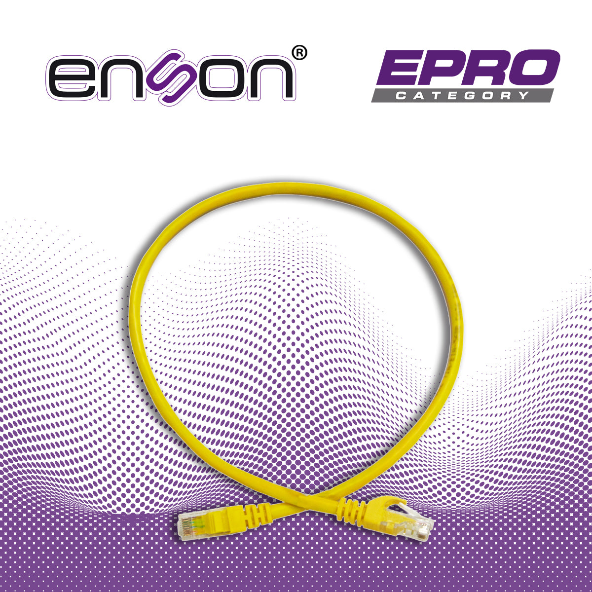 patchcord utp enson p6006y cat6 60cm amarillo serie epro 100-ii 100 por ciento cobre para mejor identificacion de soluciones en racks y gabinetes