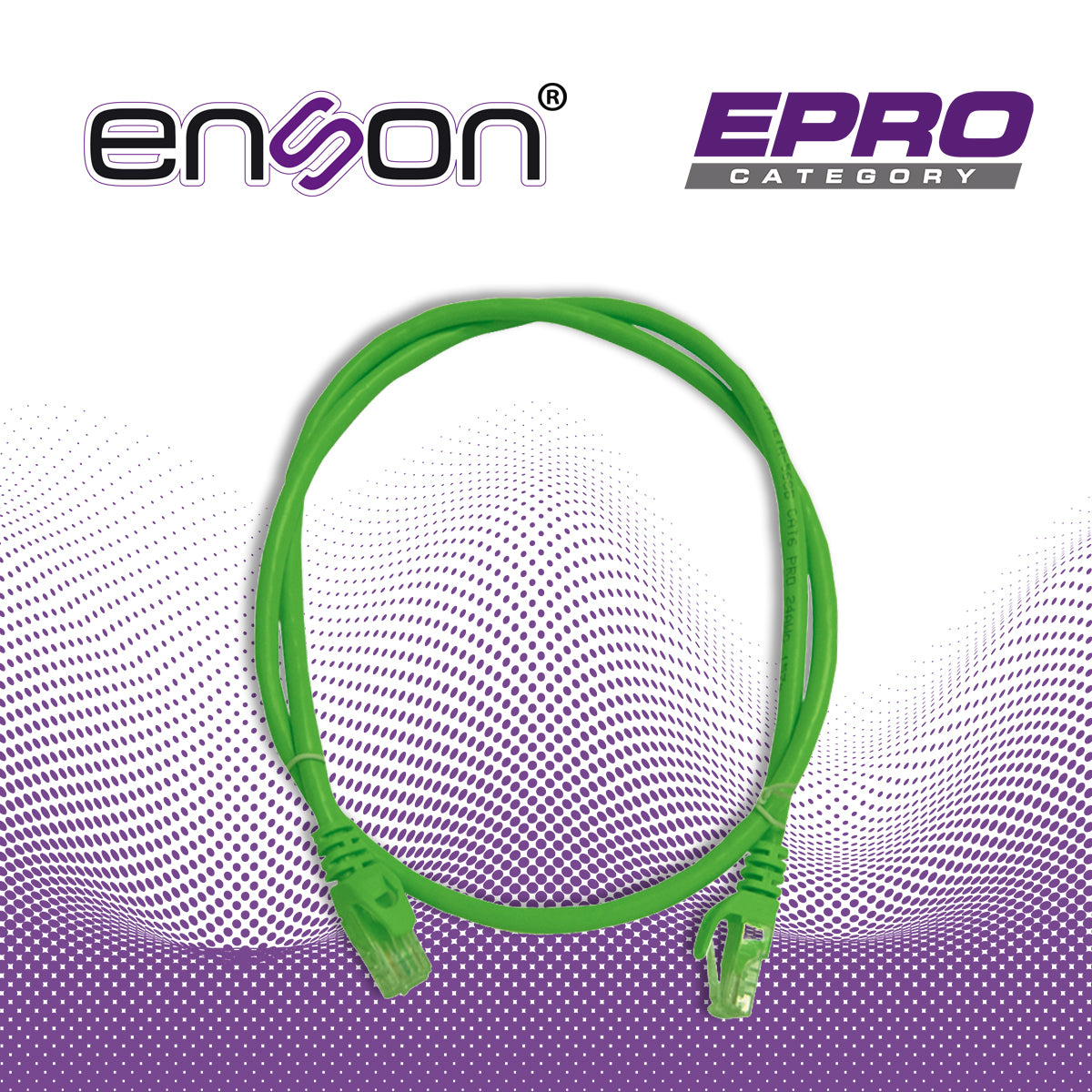 patchcord utp enson p6009e cat6 90cm verde serie epro 100-ii 100 por ciento cobre para mejor identificacion de soluciones en racks y gabinetes