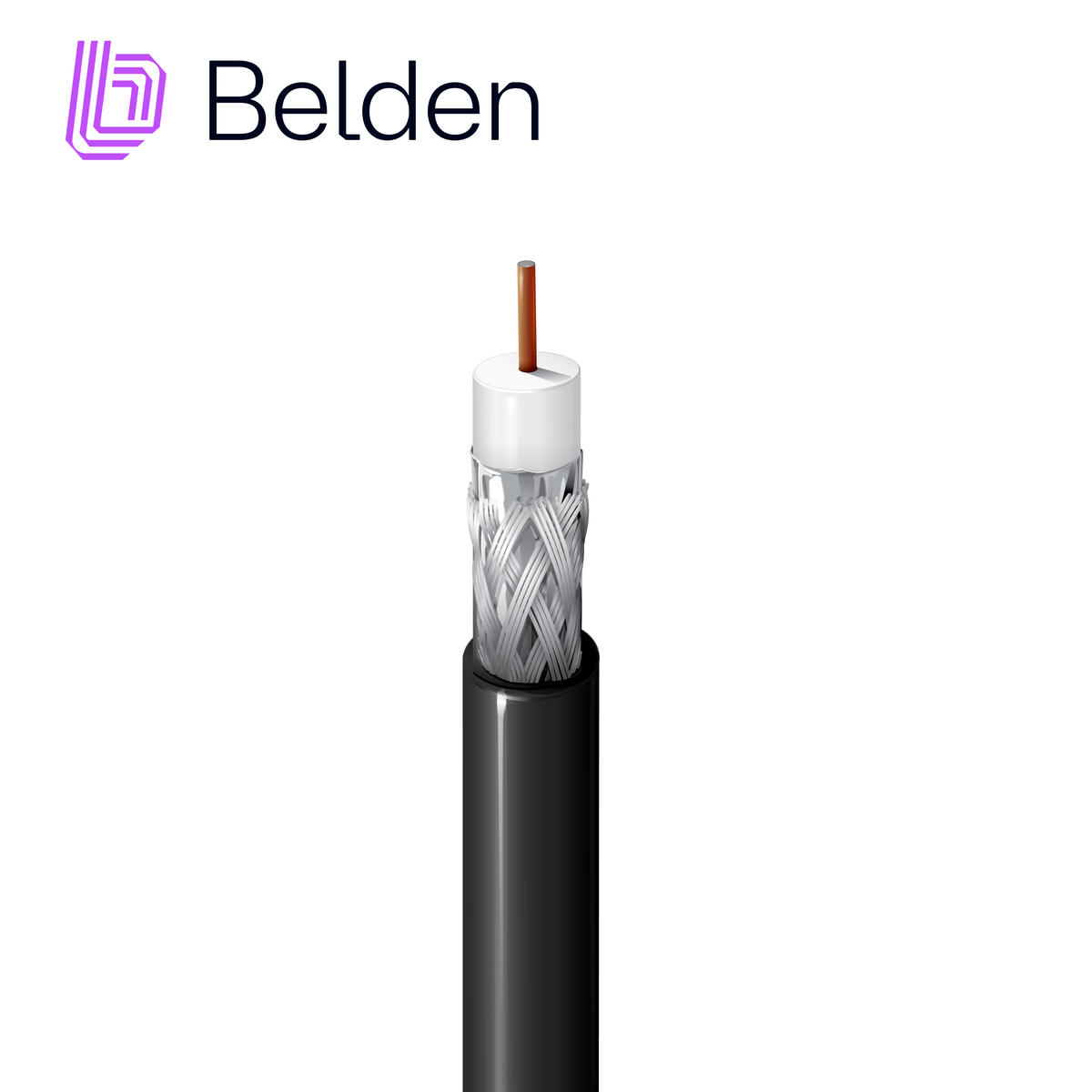 cable coaxial belden 9116sb 0101000 / interior / negro / rg-6 / 18 awg / forro pvc / lszh / en caja / 1000 pies 305 metros