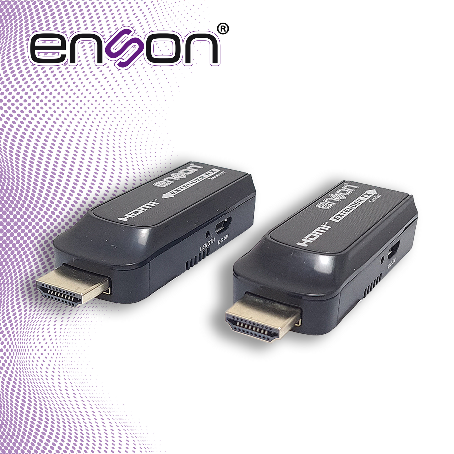 extensor hdmi enson ens-hdmie50 hasta 50mts de transmision full hd 1080p@60hz por cable utp cat6/cat6a/cat7 diseño minimalista