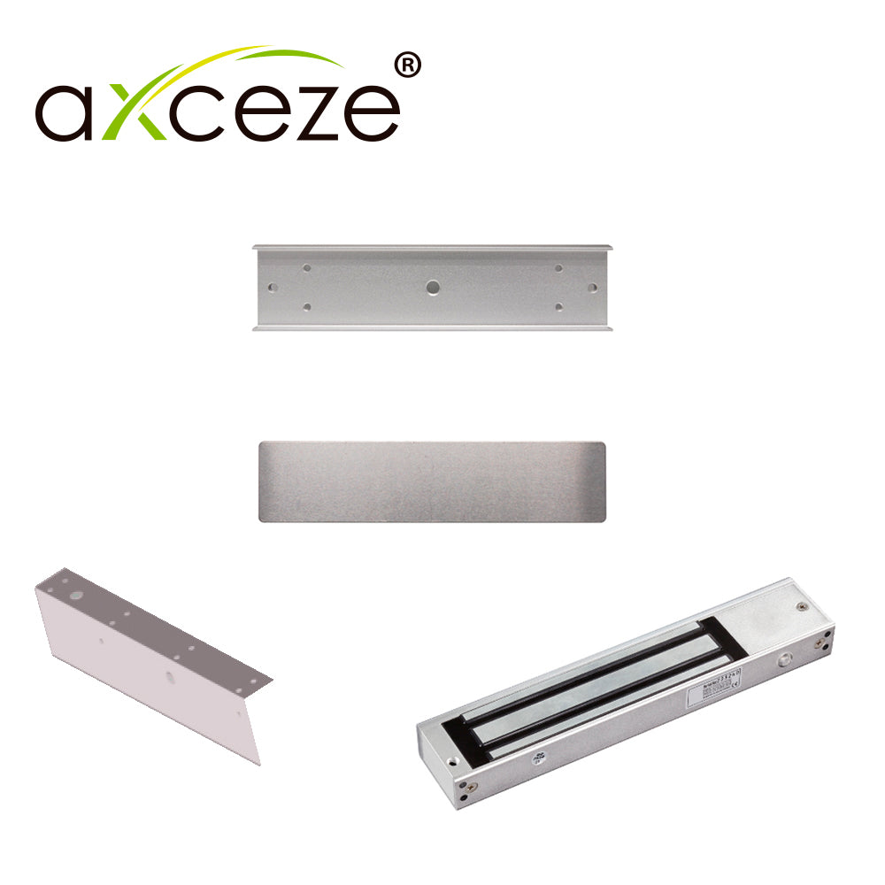 mzlc620 kit 1x chapa magnetica ax-m620t + 1x bracket tipo u ax-m620-u +1x bracket tipo l ax-m620-l para puerta de vidrio con marco/temporizador