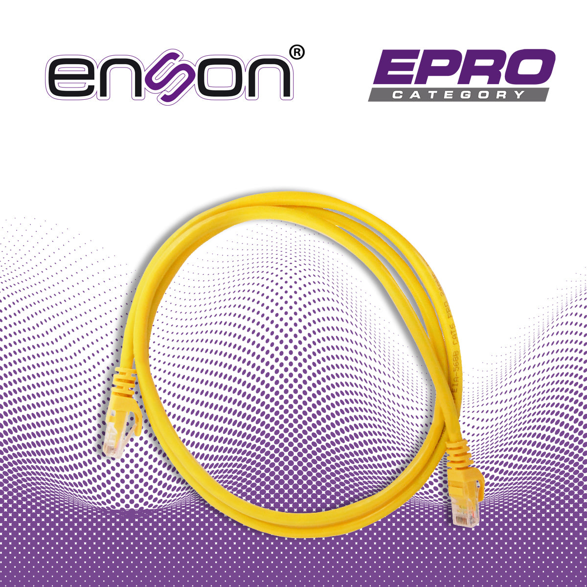 patchcord utp enson p6012y cat6 120cm amarillo serie epro 100-ii 100 por ciento cobre para mejor identificacion de soluciones en racks y gabinetes