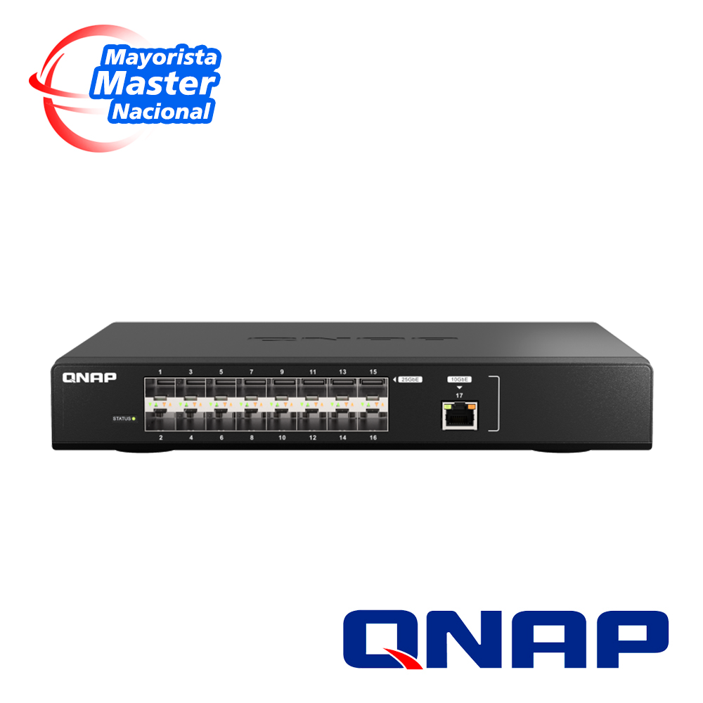 switch de alta velocidad qsw-m5216-1t-us / 16 puertos con velocidad de 25 gbe sfp28 fibra optica mas 1 puerto 10gbe rj45 / administrable l2 / capacidad de switching 820gbps / aplicaciones de data center y grandes corporativos / version escritorio