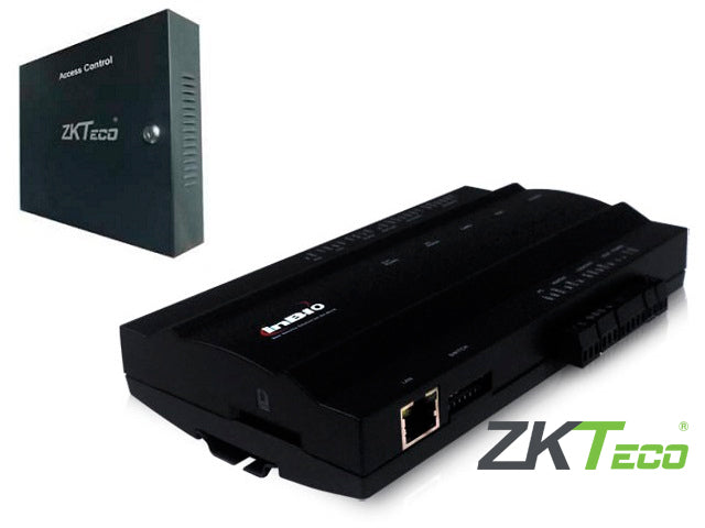 panel de control de acceso avanzado zkteco inbio160box kit gabinete y fuente 1puertas/2lectoras/3000huellas/30000tarjetas/100000registros tcpip/rs485/ compatible con lectoras serie kr y fr software compatible zkbio cvaccess sin costo