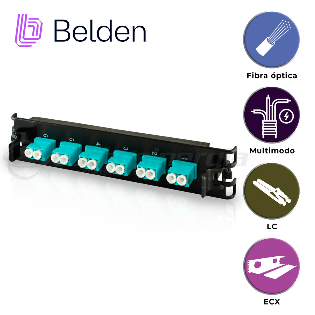 frame fx ecx multimodo belden ff3x06ld / om3 / aqua / lc duplex / 6 puertos