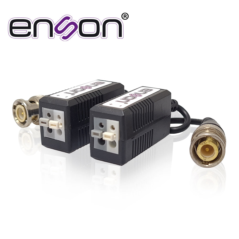 transceptores hd 2mp enson ens-vt100 ahd/tvi/cvi push-in con conector aislador de ruido y protector de voltaje. conector 100% cobre