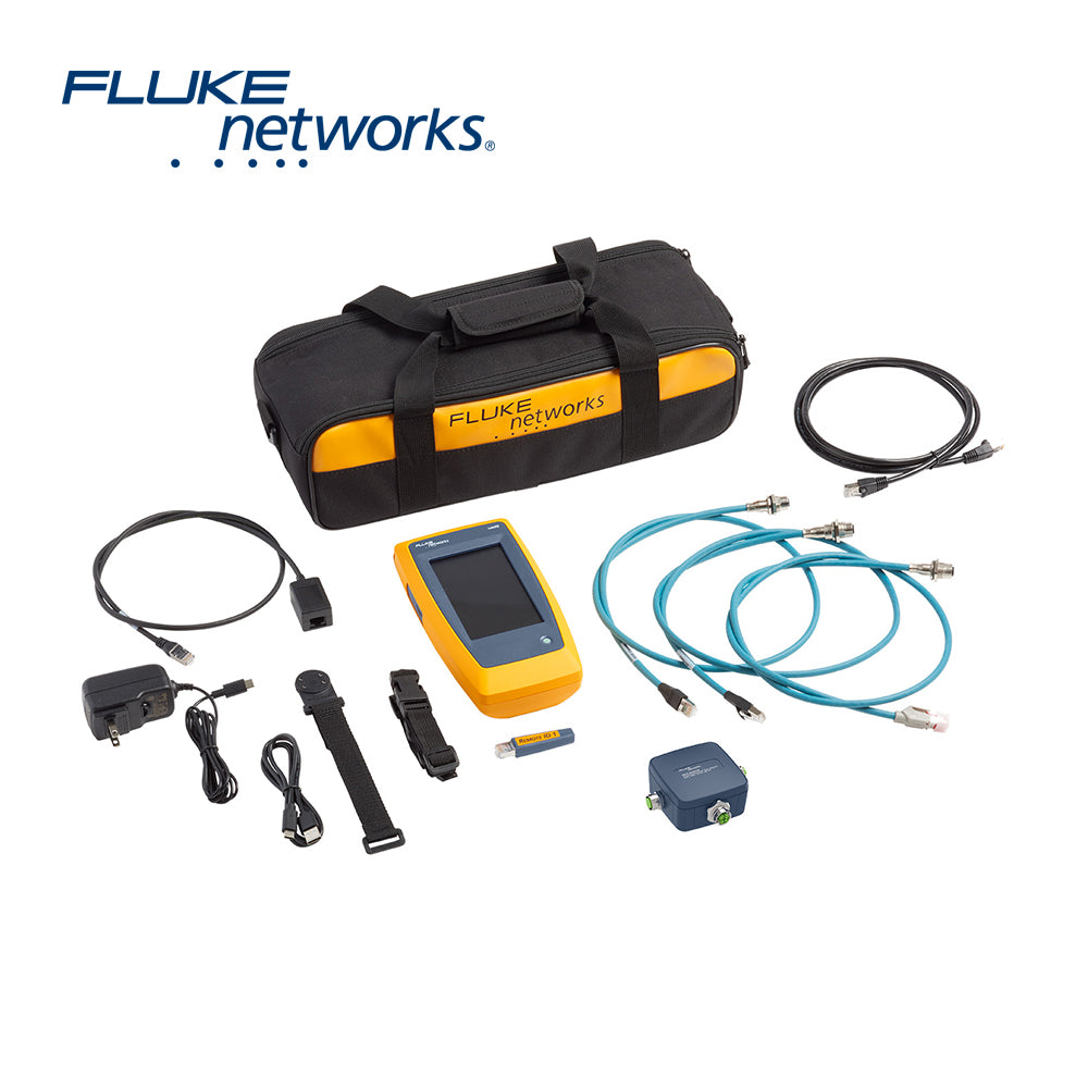tester de cables y de red linkiq fluke networks liq-100-ie con adaptador multiconector con correa magnetica identificacion remota rj45 no. 1 incluye patch cord rj45/m12x patch cord rj45/m12d patch cord rj45/m8d adaptador modular rj45/11
