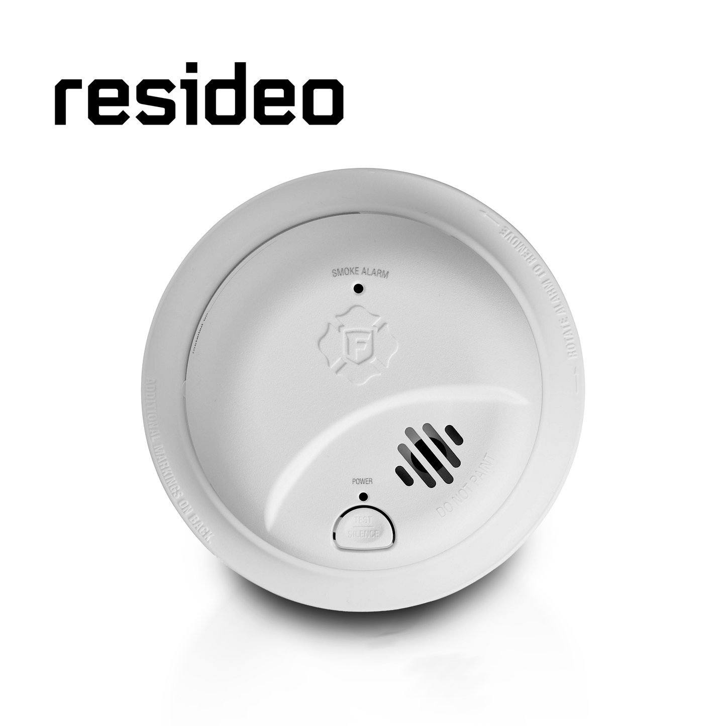 detector de humo autonomo resideo rbk 1046858 / blanco / deteccion por ionizacion / sirena integrada de 85 db / bateria por 10 años no reemplazable