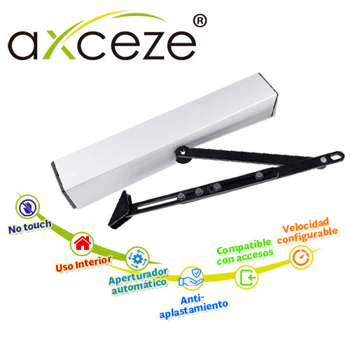 barra de empuje aperturador de puerta batiente axceze modelo ax-pushbar ideal para puertas de metal o madera con marco con apertura hacia afuera