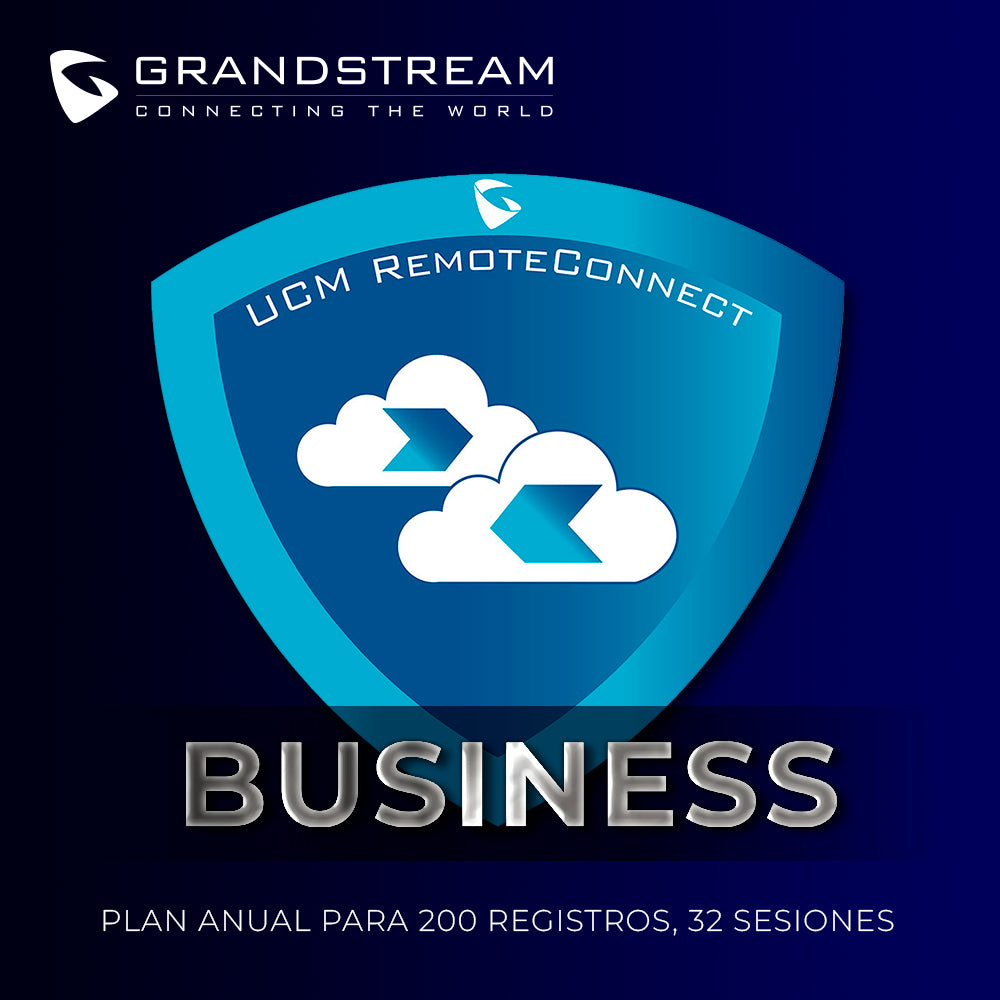 suscripcion grandstream ucmrc-business ucm remote connect plan anual para 200 registros 32 sesiones