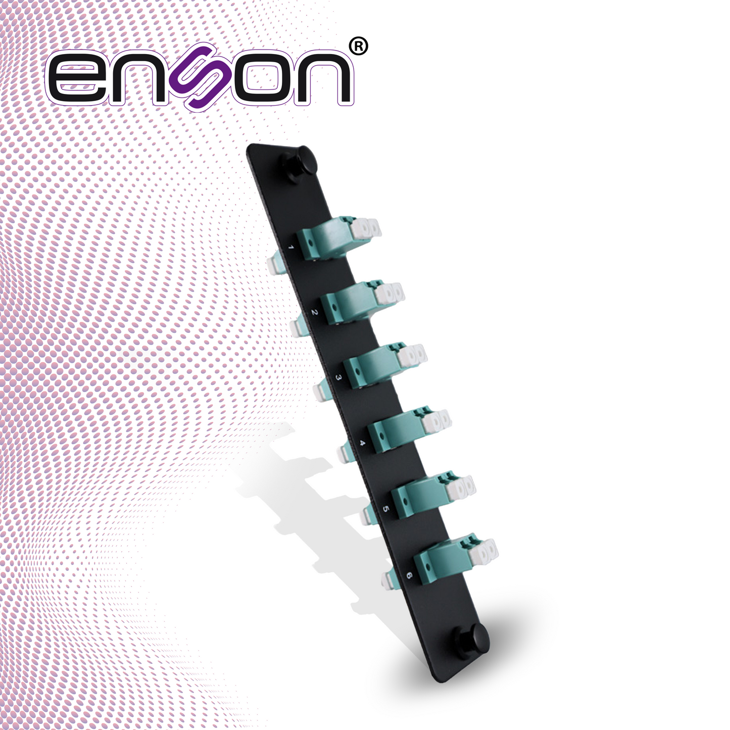 mini panel de fibra optica enson ens-pa6lcmm 6 conectores lc tipo multimodo om3