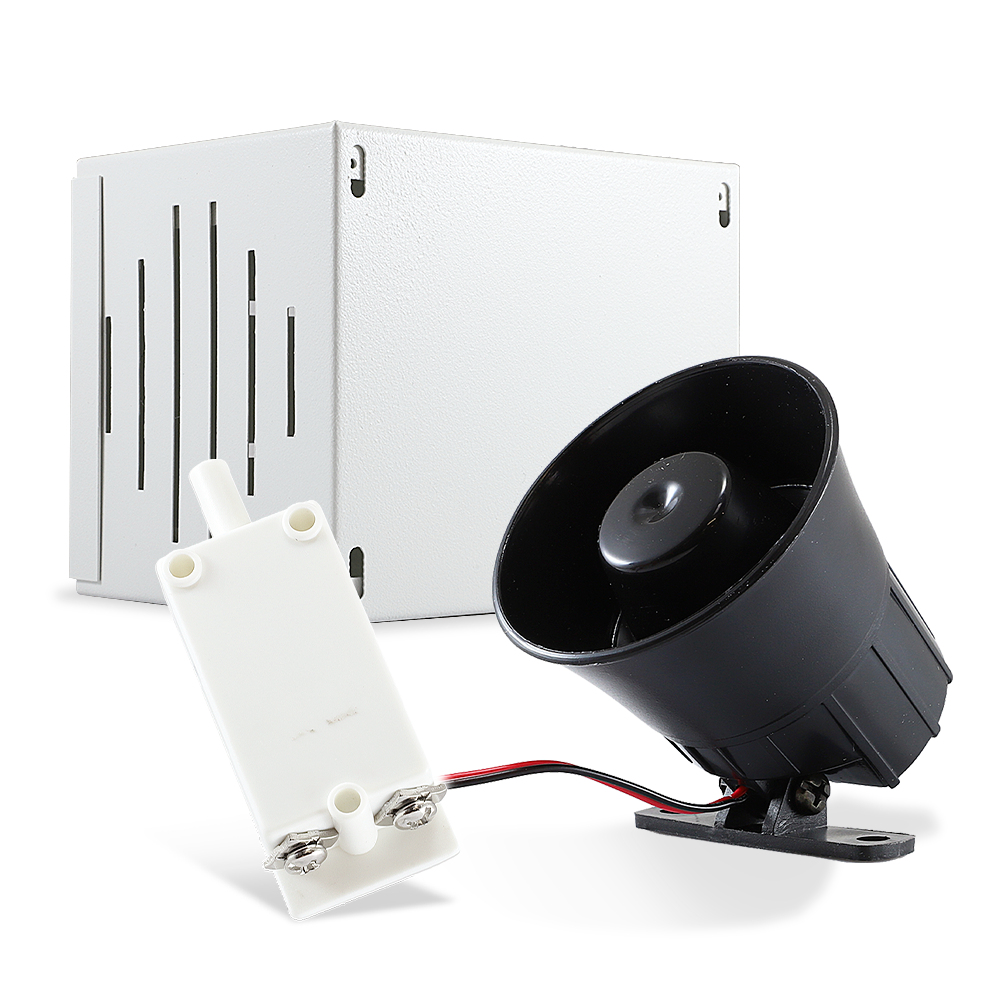 kit sirena de 15w para exterior incluye sirena 15w sre108 + gabinete metálico para exterior + tamper