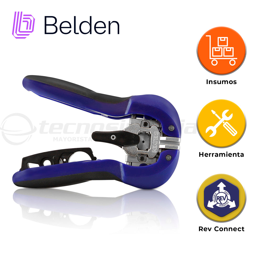 herramienta de terminacion revconnect belden rvutt01 / interior / azul / incluye accesorio pelacable